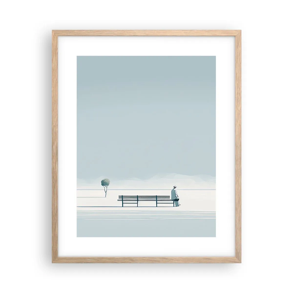 Plagát v ráme zo svetlého duba - Áno, čakám. - 40x50 cm