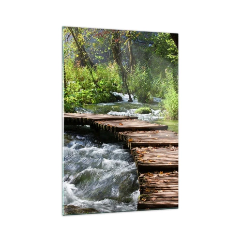 Obraz na skle - Pri spenenom vodopáde - 70x100 cm