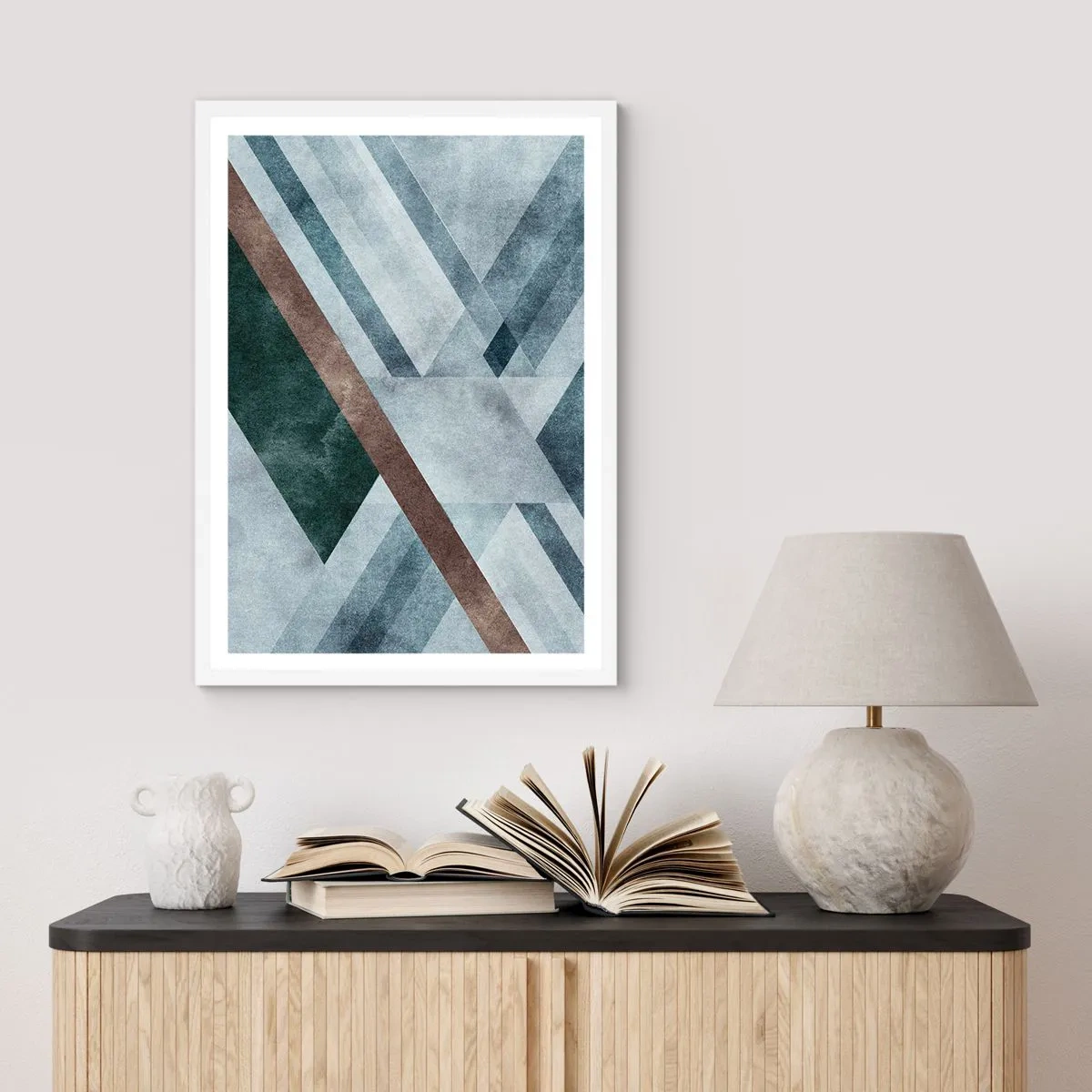 Plagát v bielom ráme - Sofistikovaná elegancia geometrie - 70x100 cm