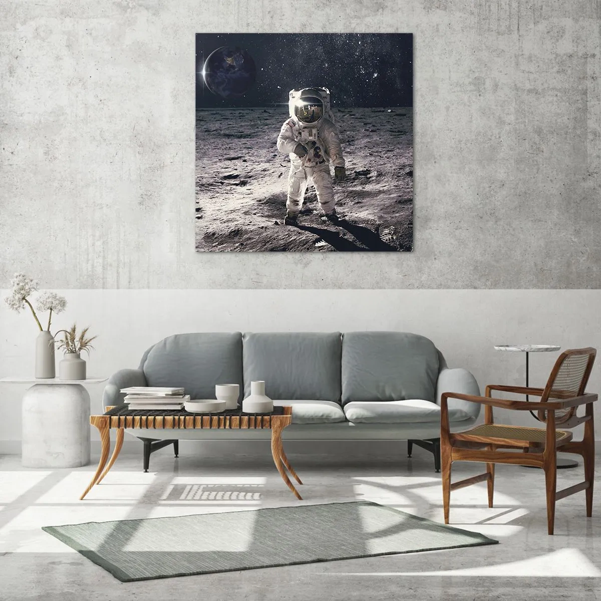 Obraz na skle - Pozdrav z Mesiaca - 60x60 cm