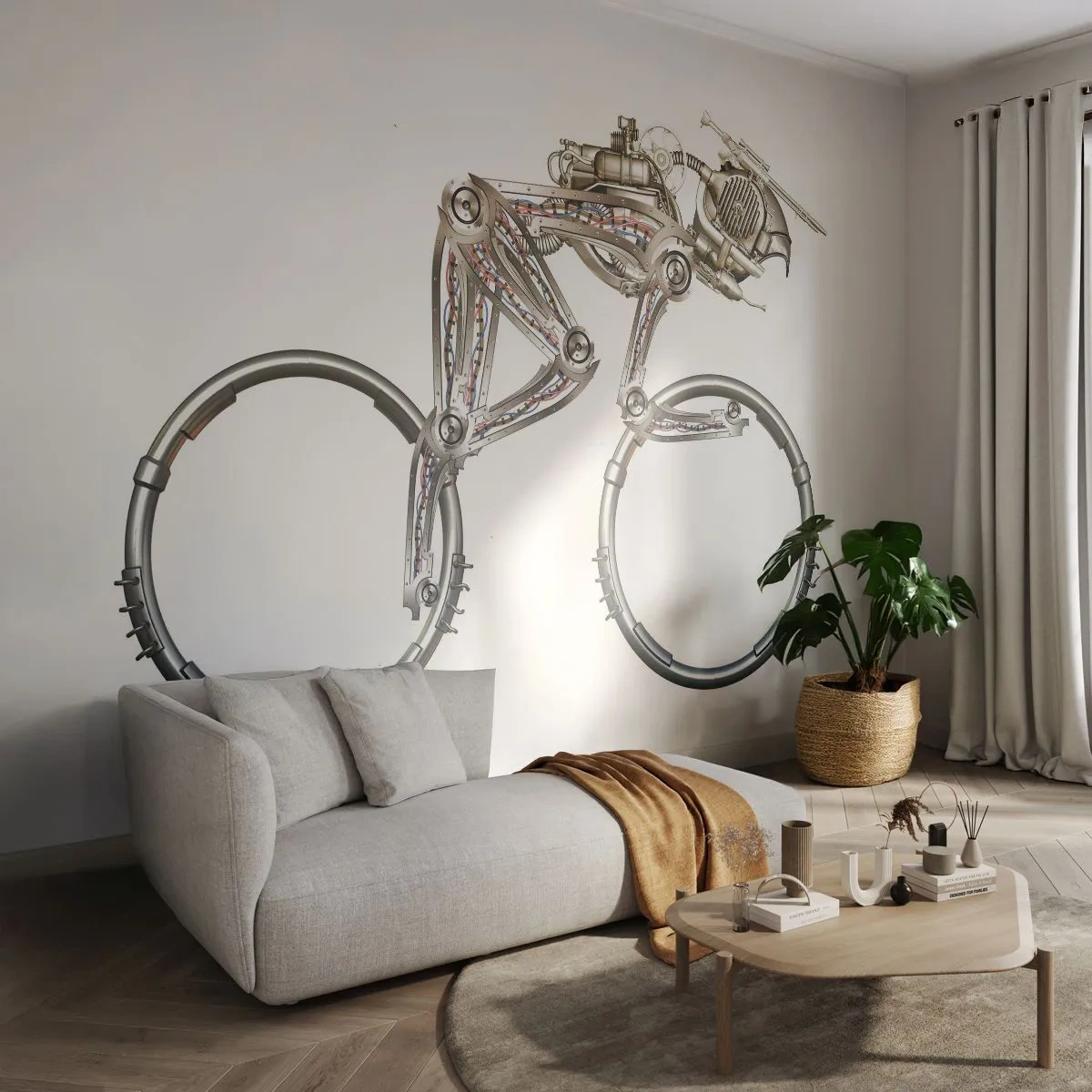 Fototapeta Standard Eco - Úžasný stroj - Abstrakcia, Bicykel, Grafika - 250x175 cm