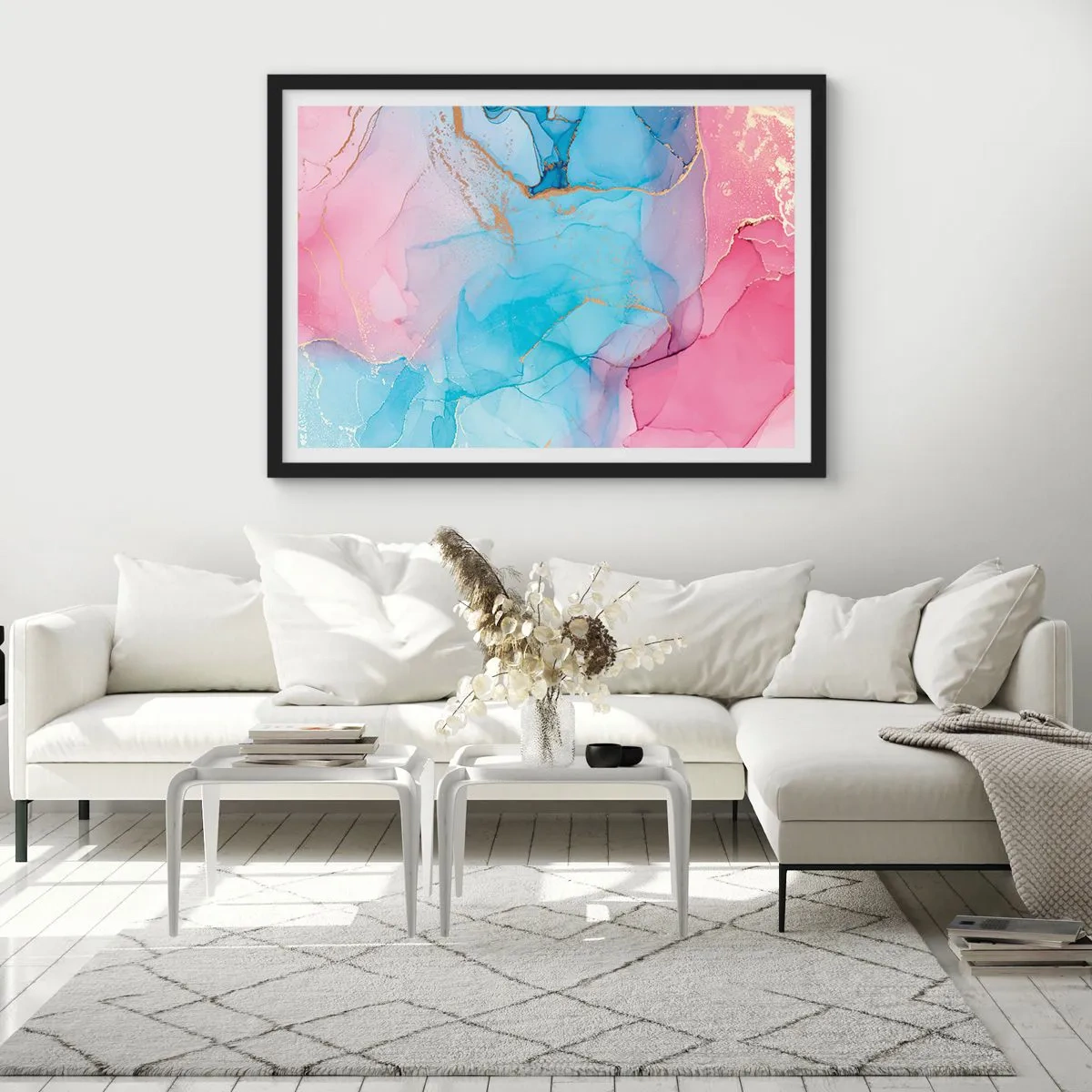 Plagát v čiernom ráme - Stretávanie a prelínanie - 100x70 cm