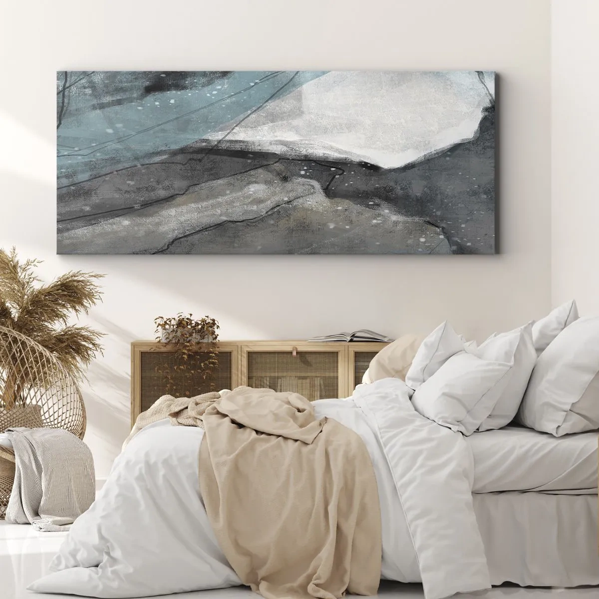 Obraz na plátne - Abstrakcie: skaly a ľad - 100x40 cm