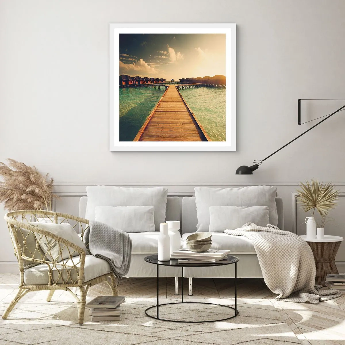 Plagát v bielom ráme - Vrelé pozvanie - 60x60 cm