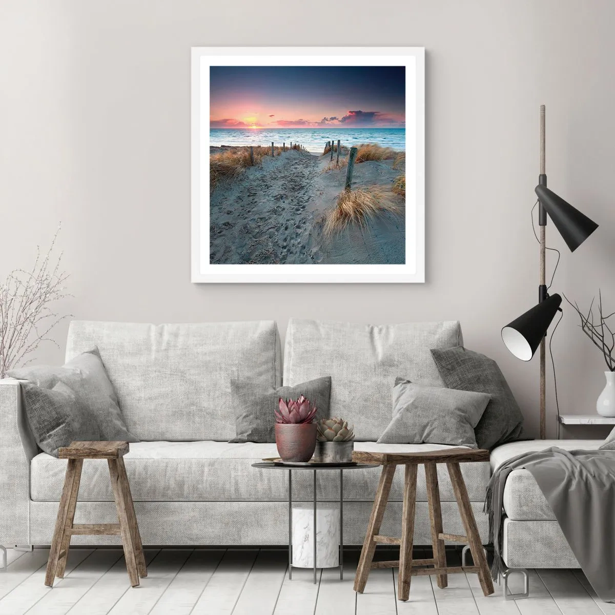 Plagát v bielom ráme - Šiel by som s tebou na kraj světa… - 60x60 cm