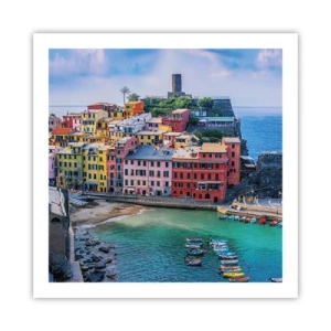 Plagát - Stredomorské kúzelné mestečko - 60x60 cm