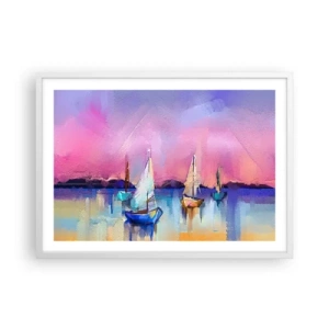 Plagát v bielom ráme - Smer: široká voda - 70x50 cm