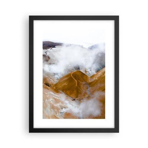Plagát v čiernom ráme - Drsná krása Islandu - 30x40 cm