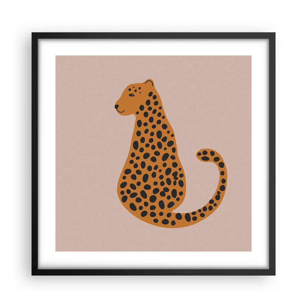 Plagát v čiernom ráme - Leopardný vzor je v móde - 50x50 cm