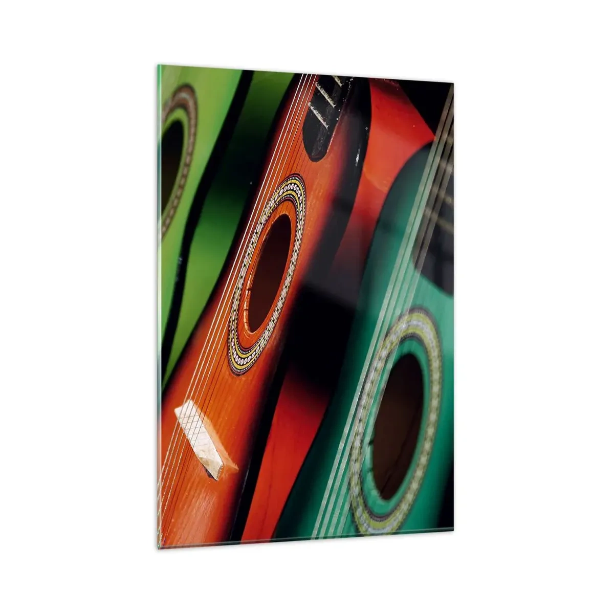 Obraz na skle - Gitara má veľa farieb - 80x120 cm
