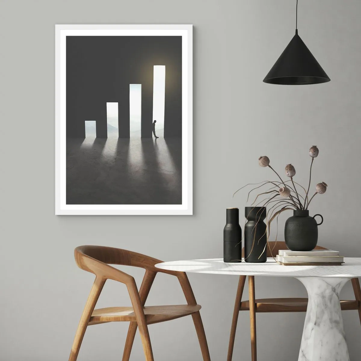 Plagát v bielom ráme - Úspech – impresia - 30x40 cm