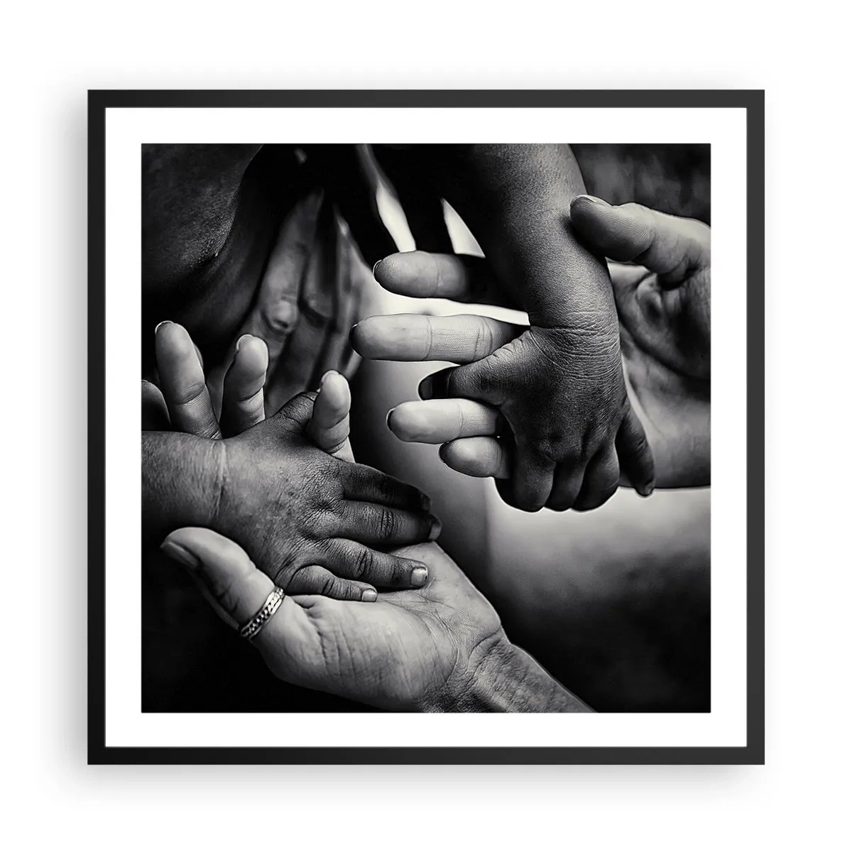 Plagát v čiernom ráme - Byť človekom - 60x60 cm