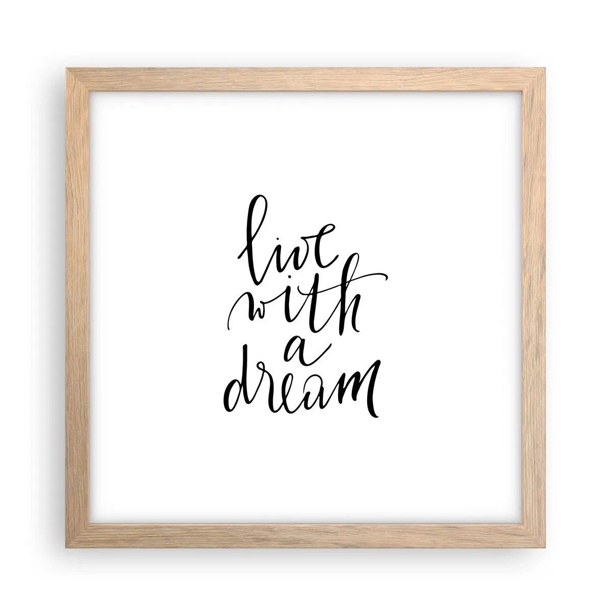 Plagát v ráme zo svetlého duba - Of course - 30x30 cm
