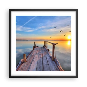 Plagát v čiernom ráme - Ísť pred seba smerom k slnku - 50x50 cm