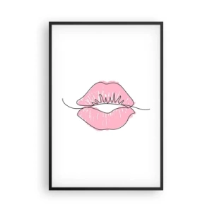 Plagát v čiernom ráme - Si pripravený na bozk? - 61x91 cm