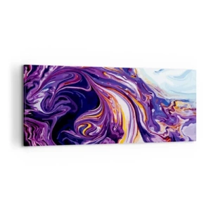 Obraz na plátne - Záhyb priestoru vo fialovej - 120x50 cm