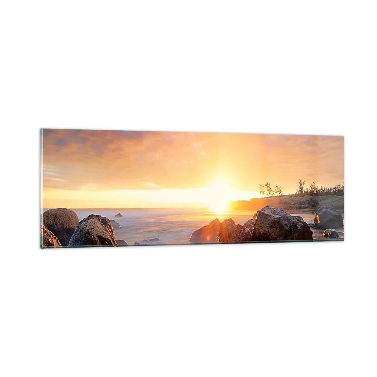 Obraz na skle - Svetlý večerný vánok - 90x30 cm