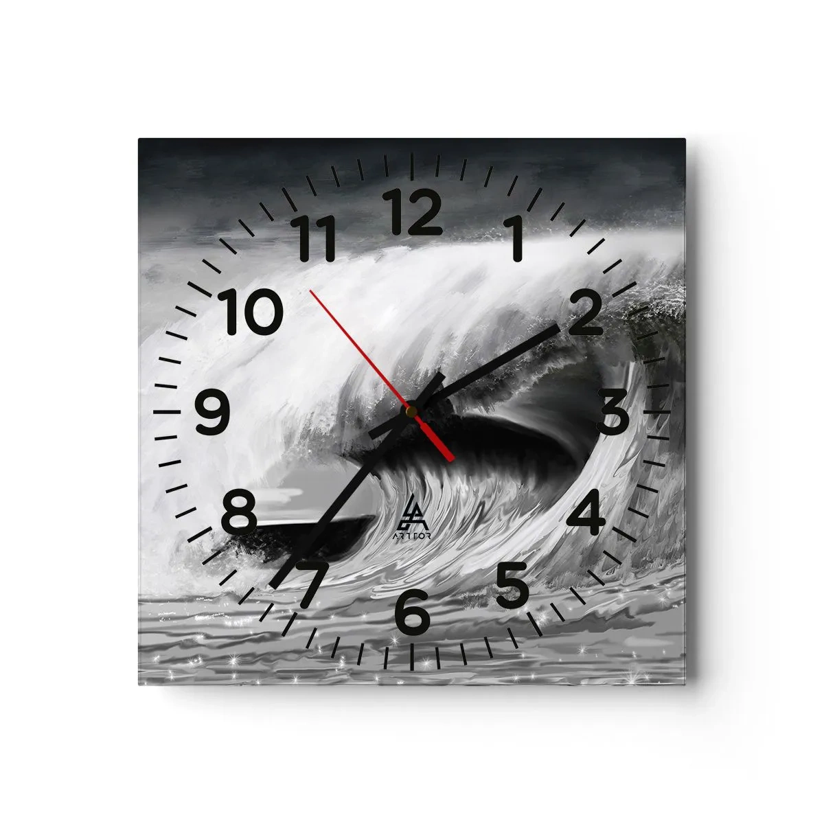 Nástenné hodiny - Hnev oceánu - 40x40 cm