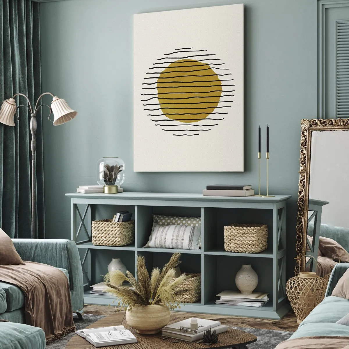 Obraz na plátne - Abstrakcia kmitajúca žiarom - 55x100 cm