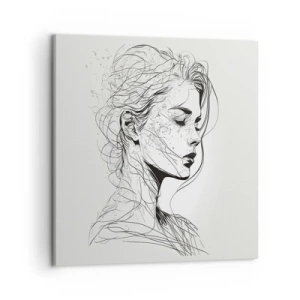 Obraz na plátne - Portrét v zamyslení - 50x50 cm