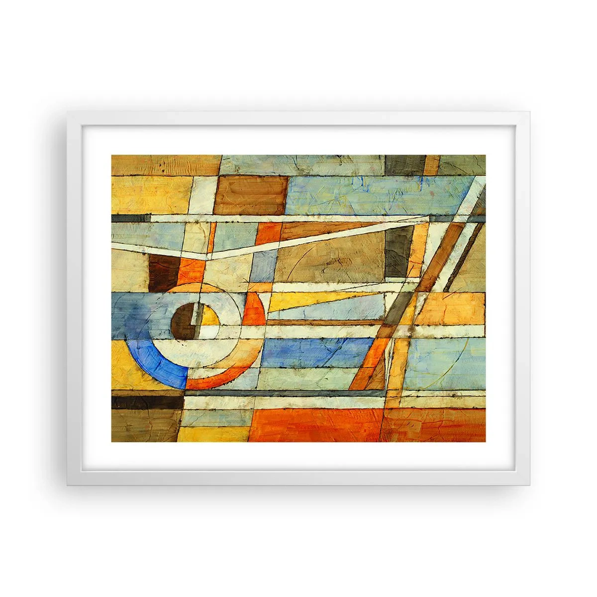 Plagát v bielom ráme - Kubizmus na stavbe - 50x40 cm