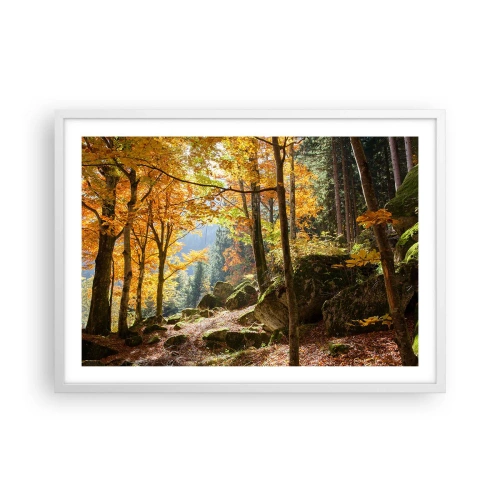 Plagát v bielom ráme - Čas na odpočinok - 70x50 cm