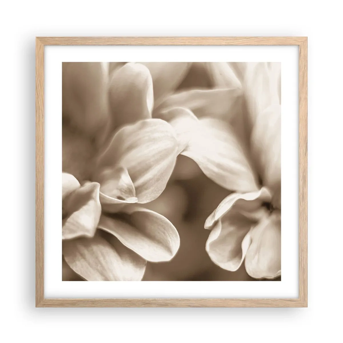 Plagát v ráme zo svetlého duba - Nežné ako úsmev - 50x50 cm