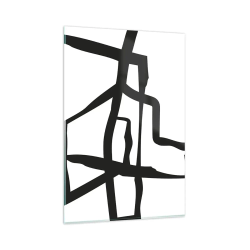 Obraz na skle - Čiernobiela konštrukcia - 80x120 cm