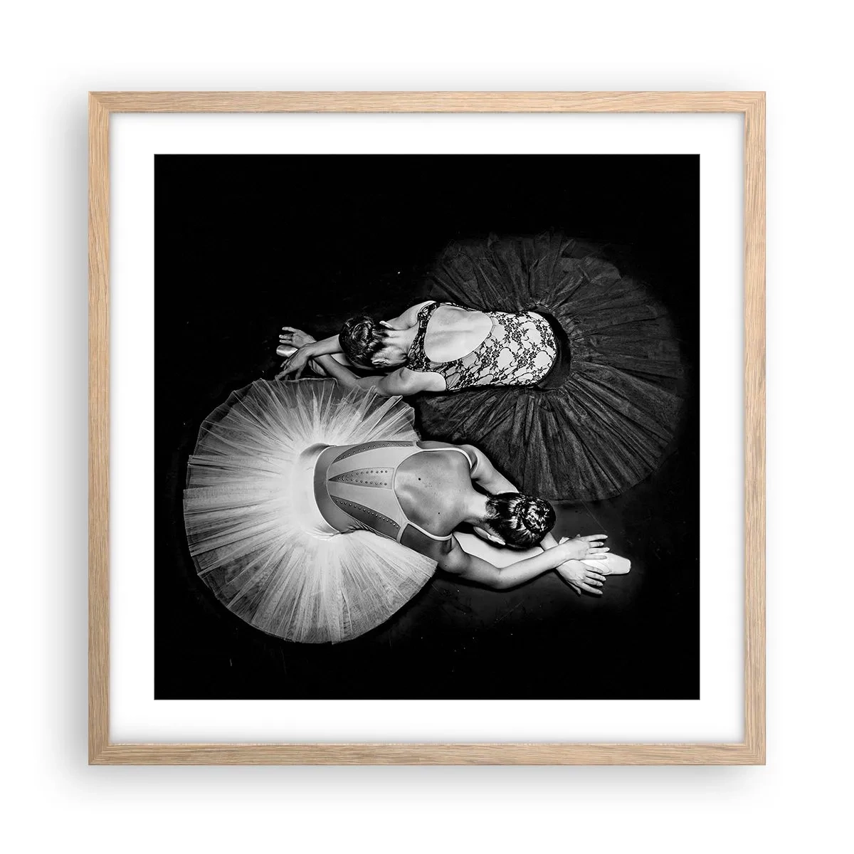 Plagát v ráme zo svetlého duba - Jin a jang – ideálna rovnováha - 50x50 cm