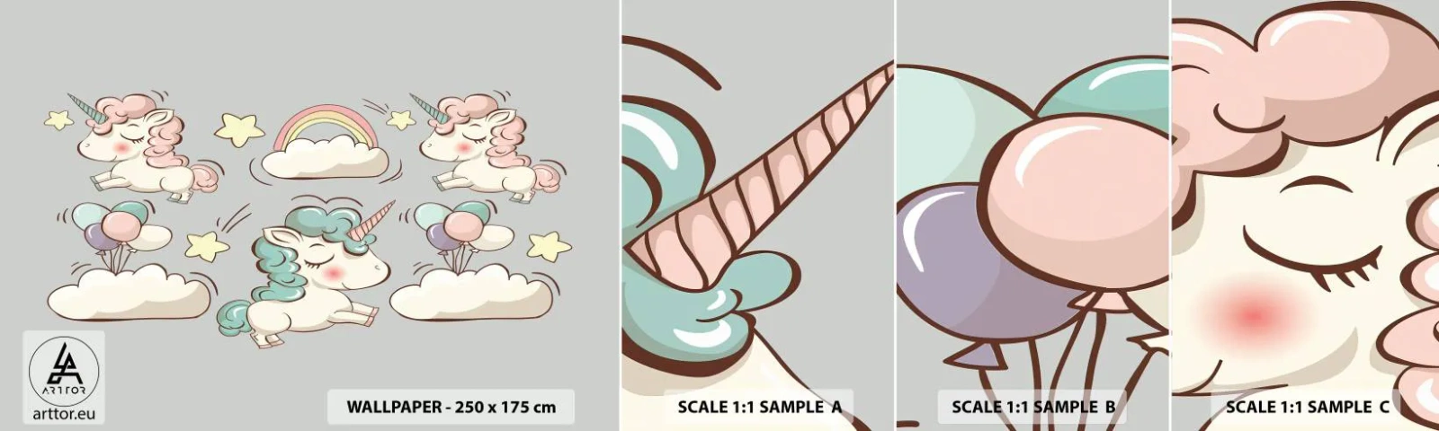 Vzorka Fototapeta Standard Eco - Určite existujú… - Pre deti, Jednorožec, Rozprávka - 100x30 cm