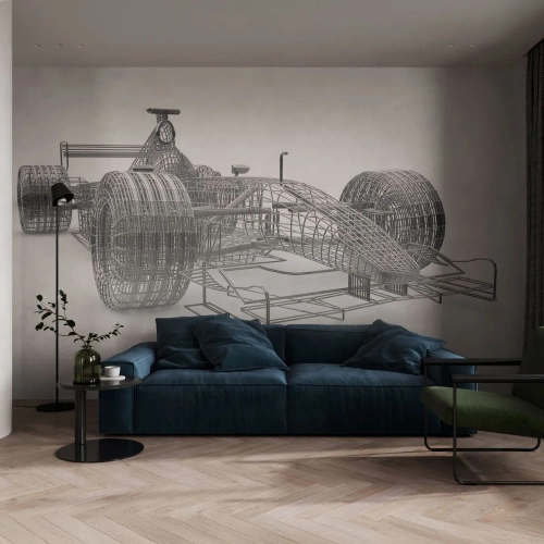 Fototapeta Standard Eco - Ideálna konštrukcia - idey rýchlosti - 3D, Závodné auto, Grafika - 350x256 cm