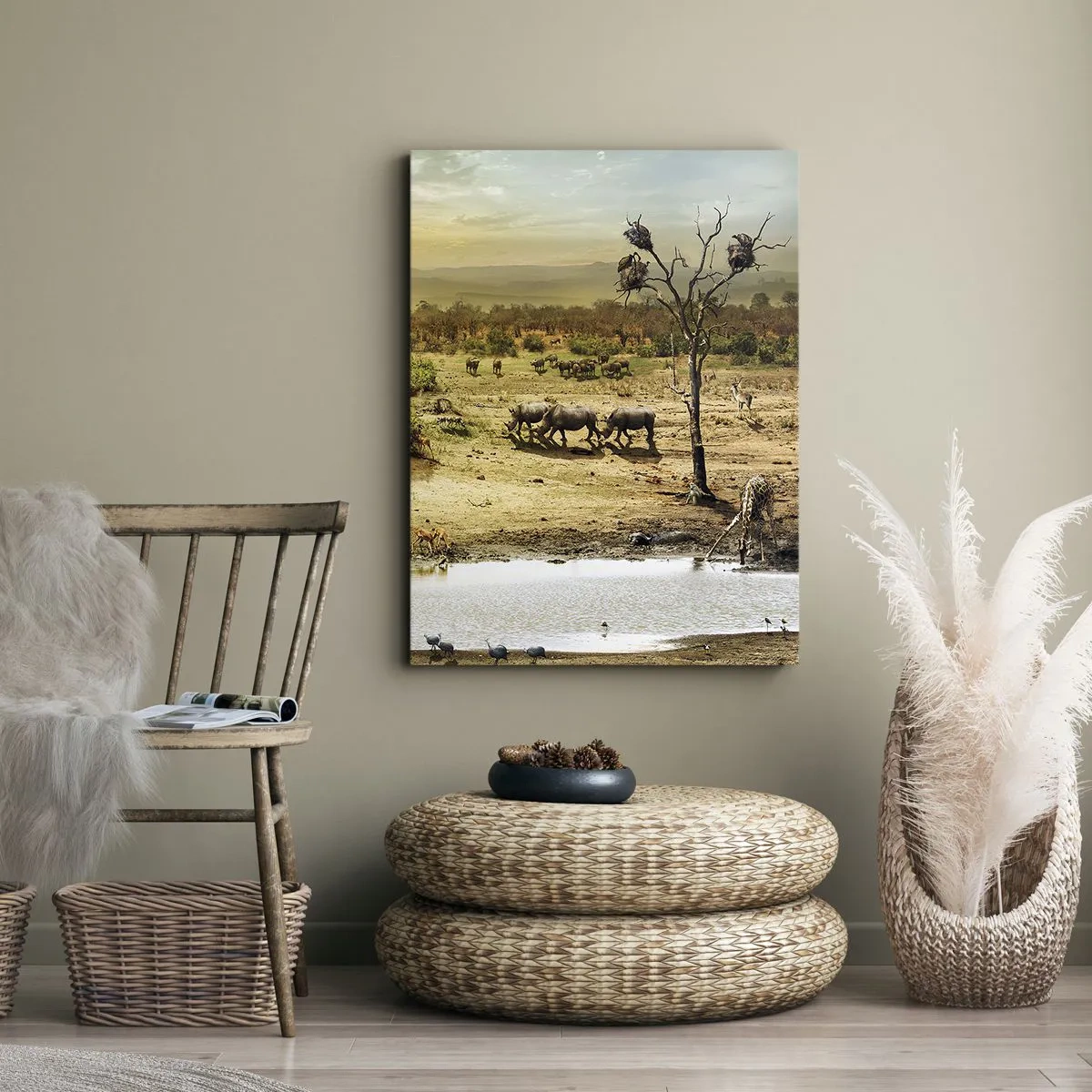 Obraz na plátne - „Z raja opäť pramenila rieka…“ - 50x70 cm