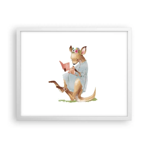 Plagát v bielom ráme - Prečítaj mi, mama - 50x40 cm