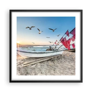 Plagát v čiernom ráme - Zaslúžená prestávka - 50x50 cm