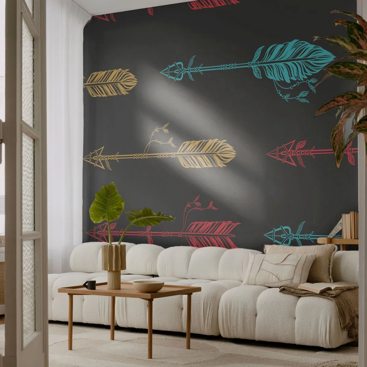 Fototapeta Premium Sand - Do jednej rady - Abstrakcia, Boho, Šípka - 500x350 cm