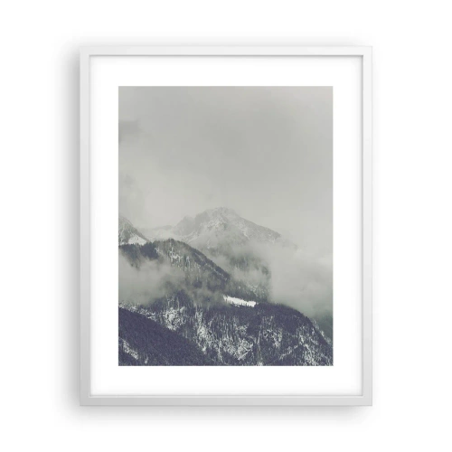 Plagát v bielom ráme - Zahmlené údolie - 40x50 cm