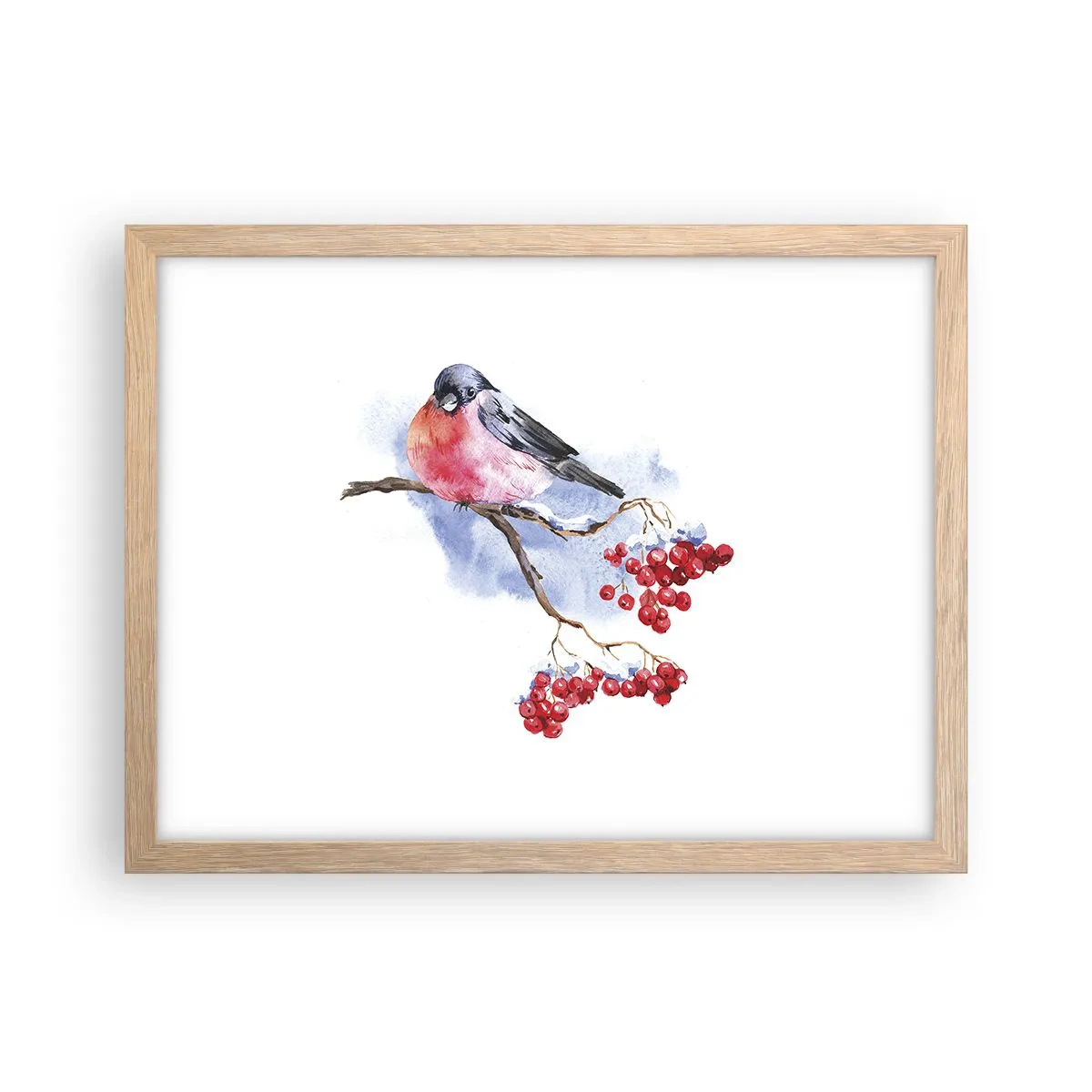 Plagát v ráme zo svetlého duba - Farebná zima - 40x30 cm