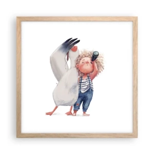 Plagát v ráme zo svetlého duba - Plán na skvelú cestu - 40x40 cm