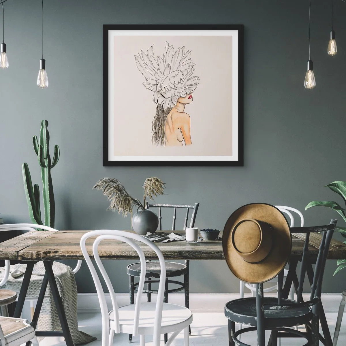 Plagát v čiernom ráme - Vrchol krásy - 40x40 cm