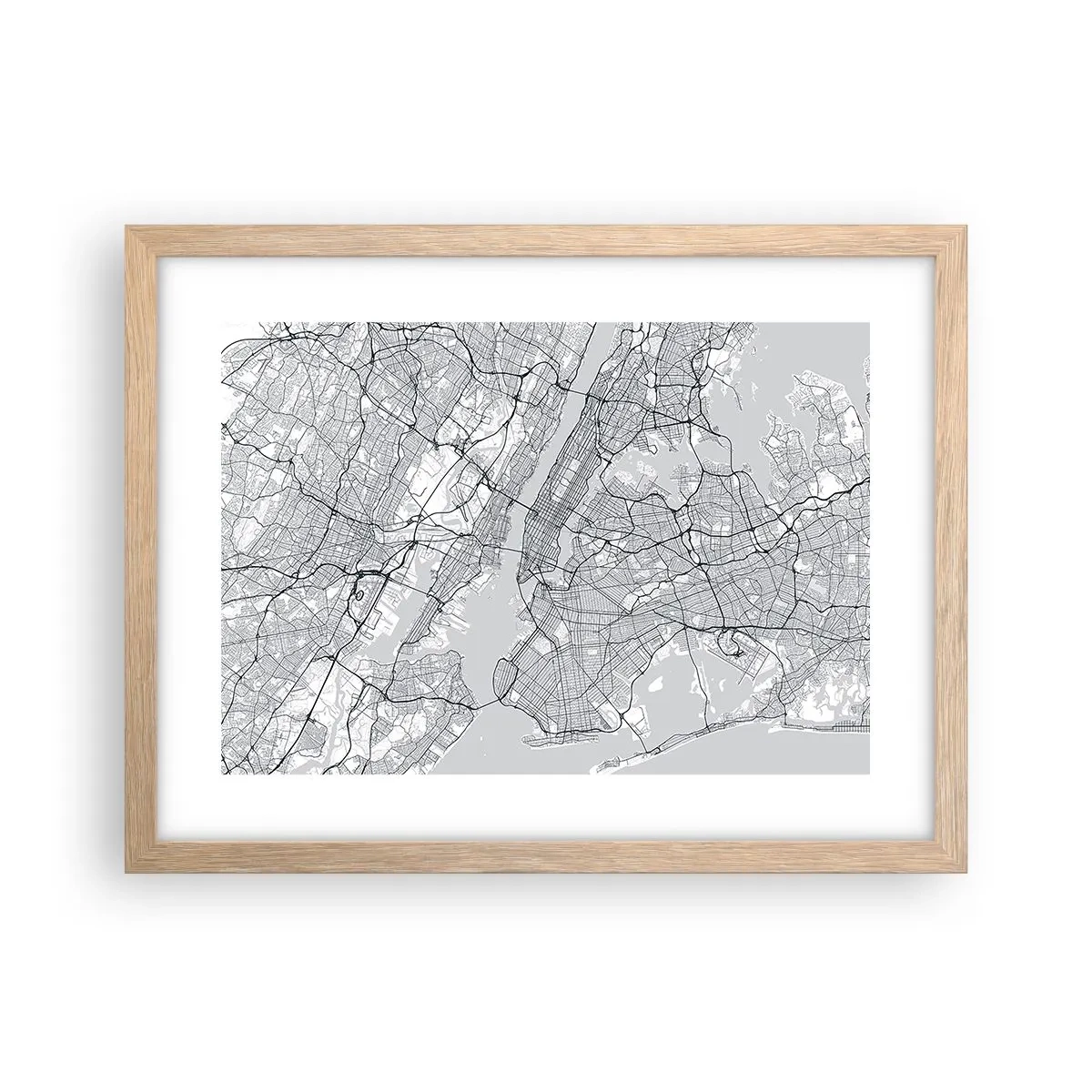 Plagát v ráme zo svetlého duba - Anatómia metropoly - 40x30 cm