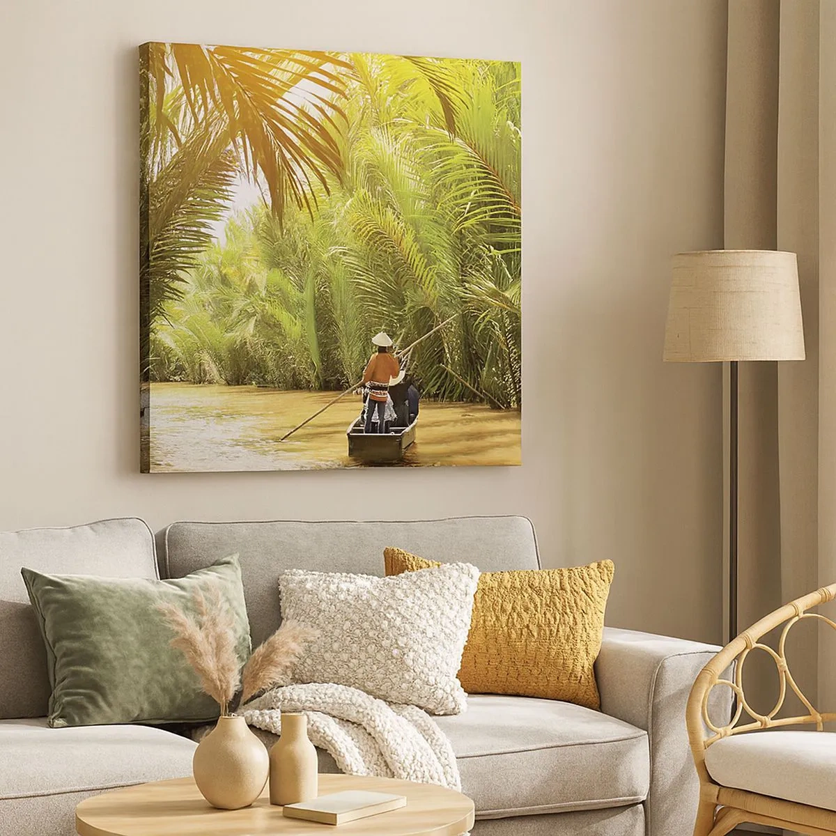 Obraz na plátne - Palmovou roklinou - 30x30 cm