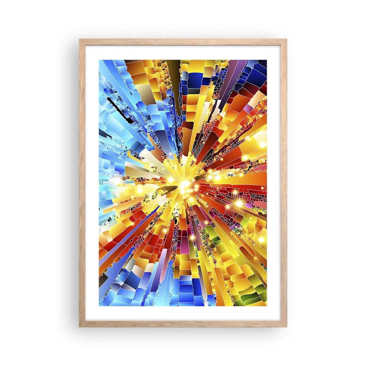 Plagát v ráme zo svetlého duba - In medias res - 50x70 cm