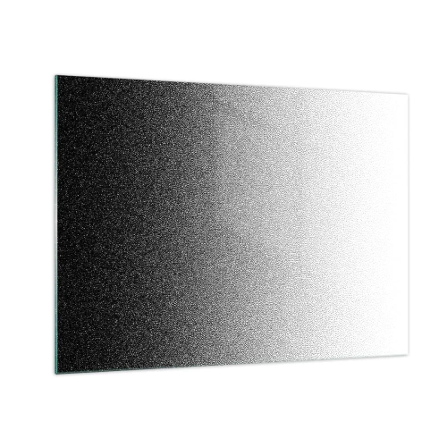 Obraz na skle - Čiernobiely gradient so zrnitými a svetelnými efektmi - 70x50cm - Smerom ku svetlu - Moderná nástenná dekorácia do obývacej izby a spálne ARTTOR