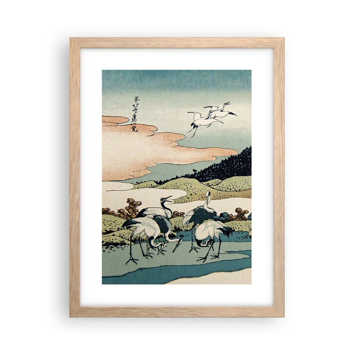Plagát v ráme zo svetlého duba - V japonskom duchu - 30x40 cm
