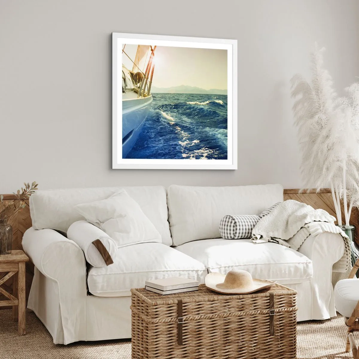 Plagát v bielom ráme - Za dobrodružstvom - 30x30 cm