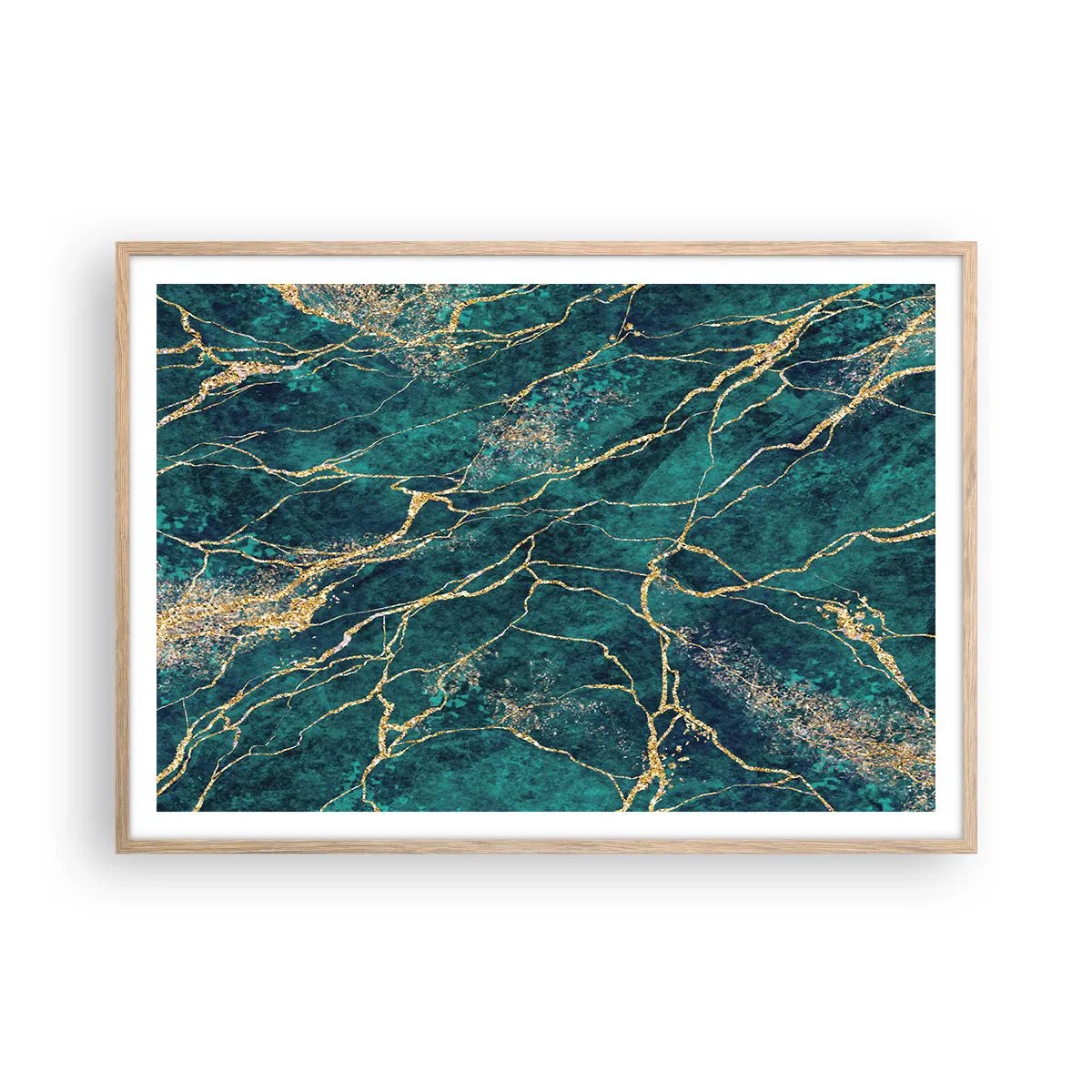 Plagát v ráme zo svetlého duba - Zlatá žila - 100x70 cm