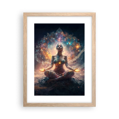 Plagát v ráme zo svetlého duba - Prúdenie dobrej energie - 30x40 cm