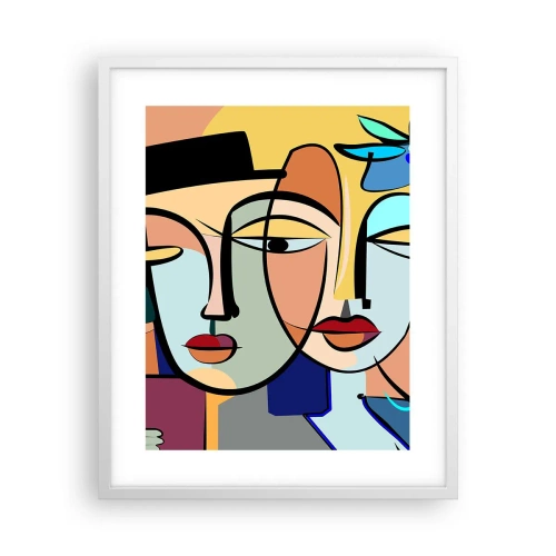 Plagát v bielom ráme - Picassovo randez vous - 40x50 cm