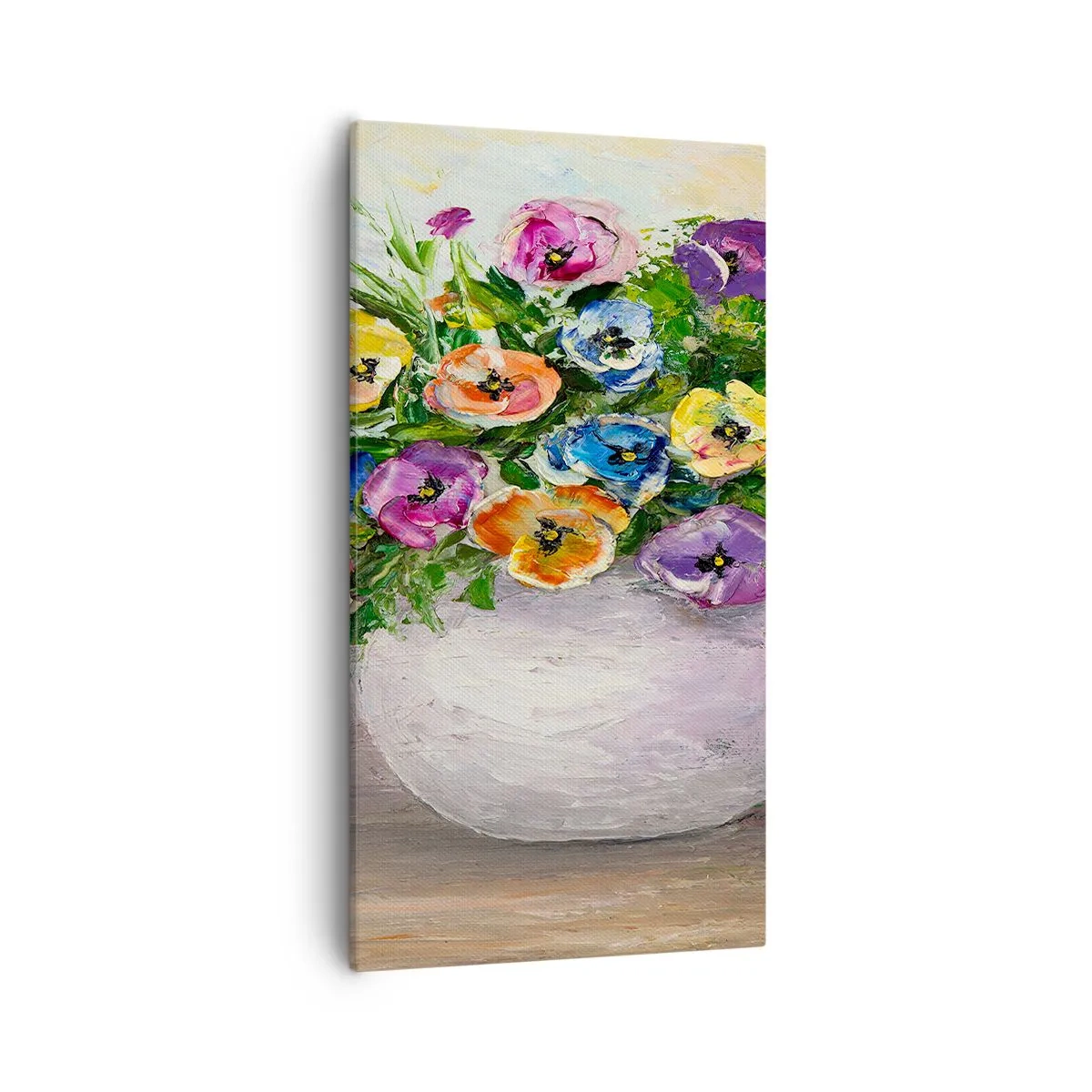 Obraz na plátne - Zátišie s bielou vázou - 55x100 cm