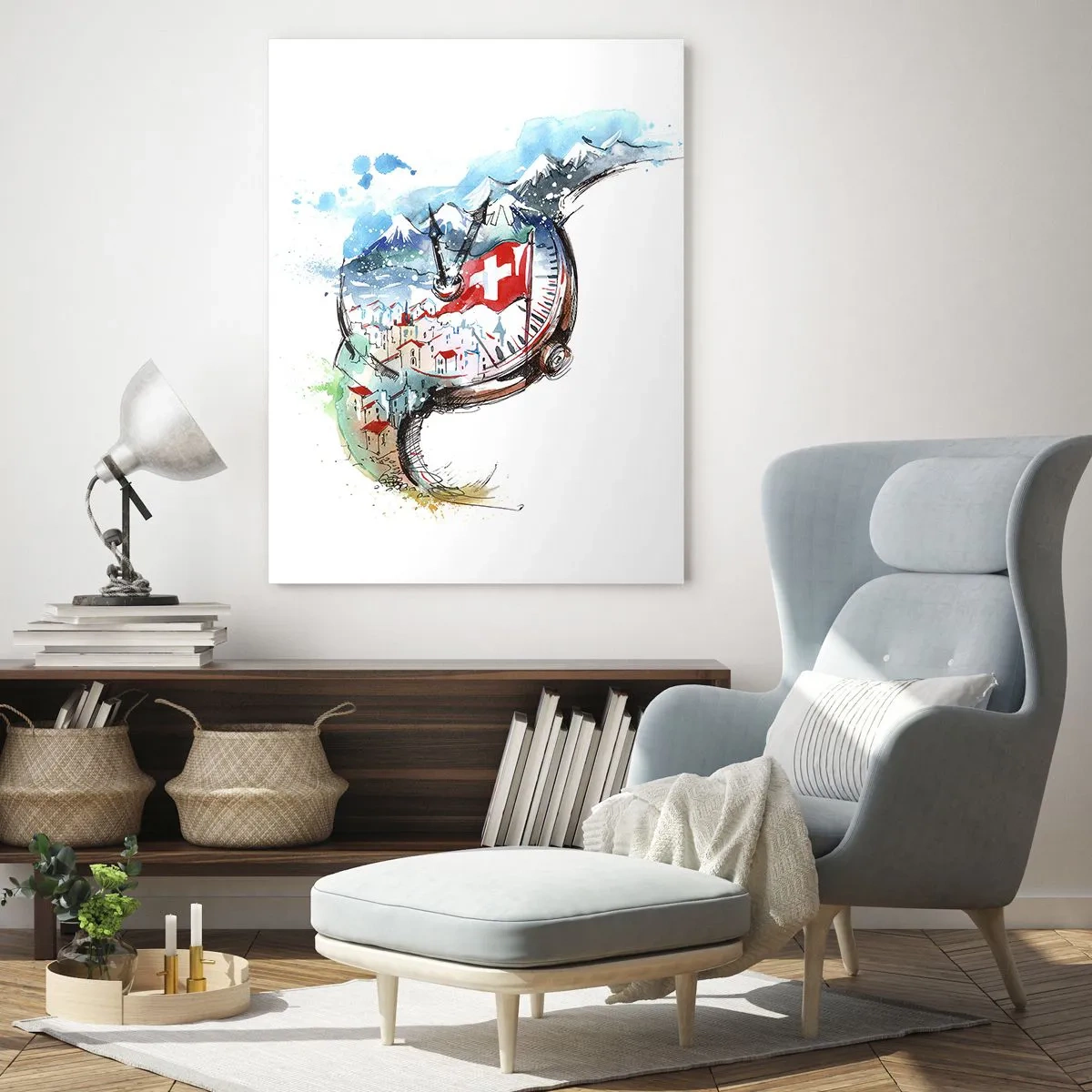 Obraz na skle - Duch Švajčiarska - 50x70 cm